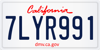 CA license plate 7LYR991