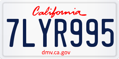 CA license plate 7LYR995