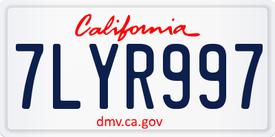 CA license plate 7LYR997
