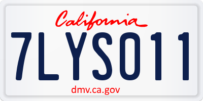 CA license plate 7LYS011