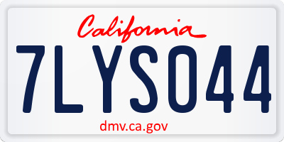 CA license plate 7LYS044
