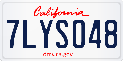 CA license plate 7LYS048