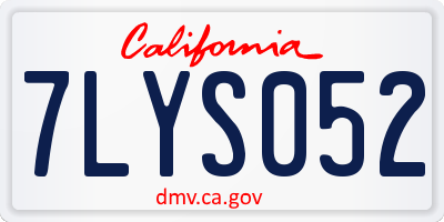 CA license plate 7LYS052