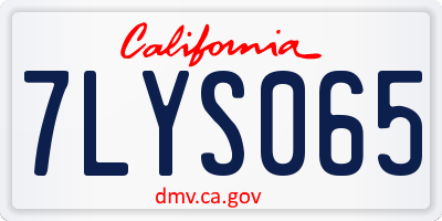 CA license plate 7LYS065
