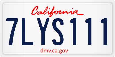 CA license plate 7LYS111