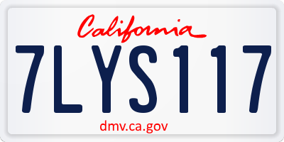 CA license plate 7LYS117