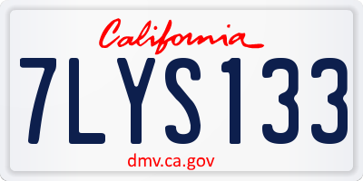 CA license plate 7LYS133