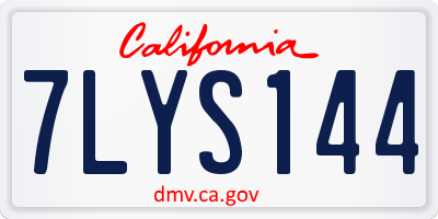 CA license plate 7LYS144