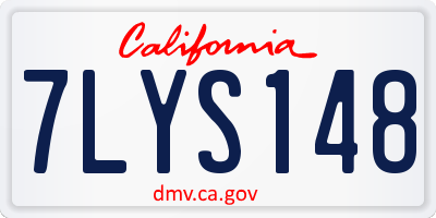 CA license plate 7LYS148