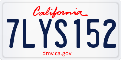CA license plate 7LYS152