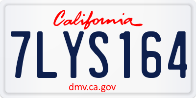 CA license plate 7LYS164