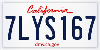 CA license plate 7LYS167