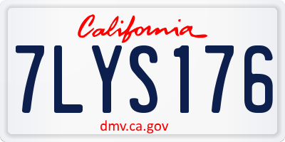 CA license plate 7LYS176