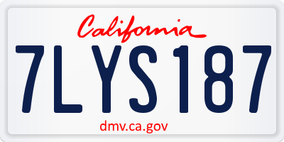 CA license plate 7LYS187