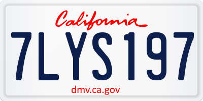 CA license plate 7LYS197