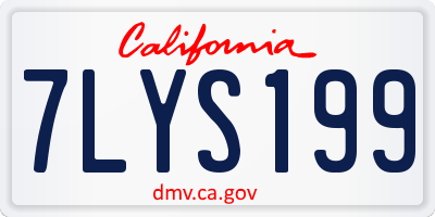 CA license plate 7LYS199
