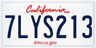 CA license plate 7LYS213