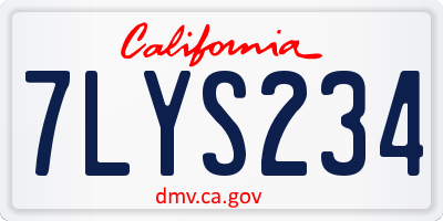 CA license plate 7LYS234