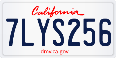 CA license plate 7LYS256