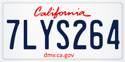 CA license plate 7LYS264