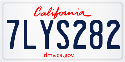 CA license plate 7LYS282