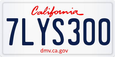 CA license plate 7LYS300