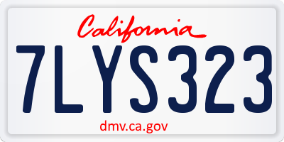 CA license plate 7LYS323