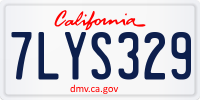 CA license plate 7LYS329