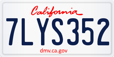 CA license plate 7LYS352