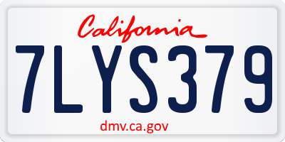 CA license plate 7LYS379