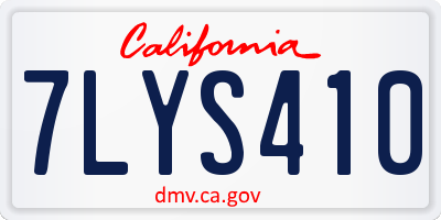 CA license plate 7LYS410