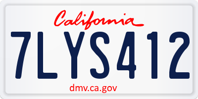 CA license plate 7LYS412