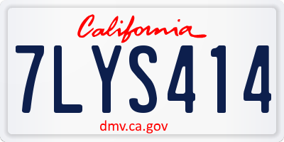 CA license plate 7LYS414