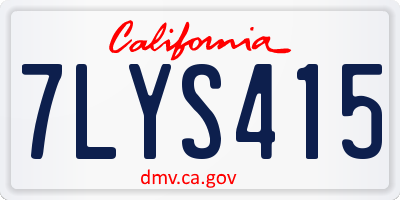 CA license plate 7LYS415