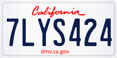 CA license plate 7LYS424