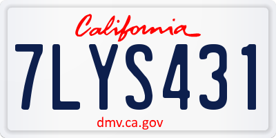 CA license plate 7LYS431