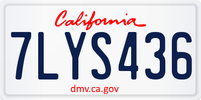 CA license plate 7LYS436