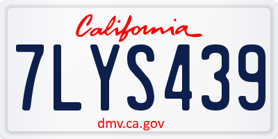 CA license plate 7LYS439