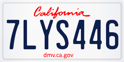 CA license plate 7LYS446