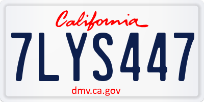 CA license plate 7LYS447