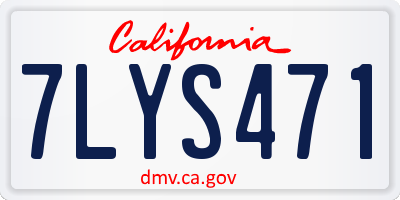 CA license plate 7LYS471