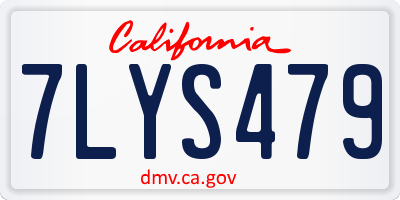 CA license plate 7LYS479