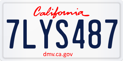 CA license plate 7LYS487