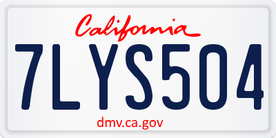 CA license plate 7LYS504