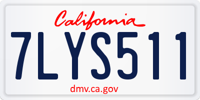 CA license plate 7LYS511