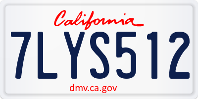 CA license plate 7LYS512