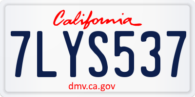 CA license plate 7LYS537