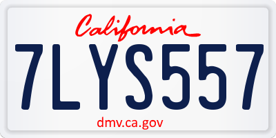 CA license plate 7LYS557