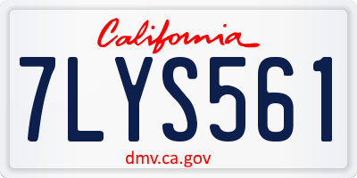 CA license plate 7LYS561