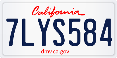 CA license plate 7LYS584